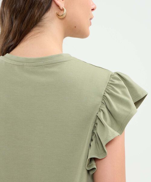 Camiseta Manga Corta Con Boleros Para Mujer