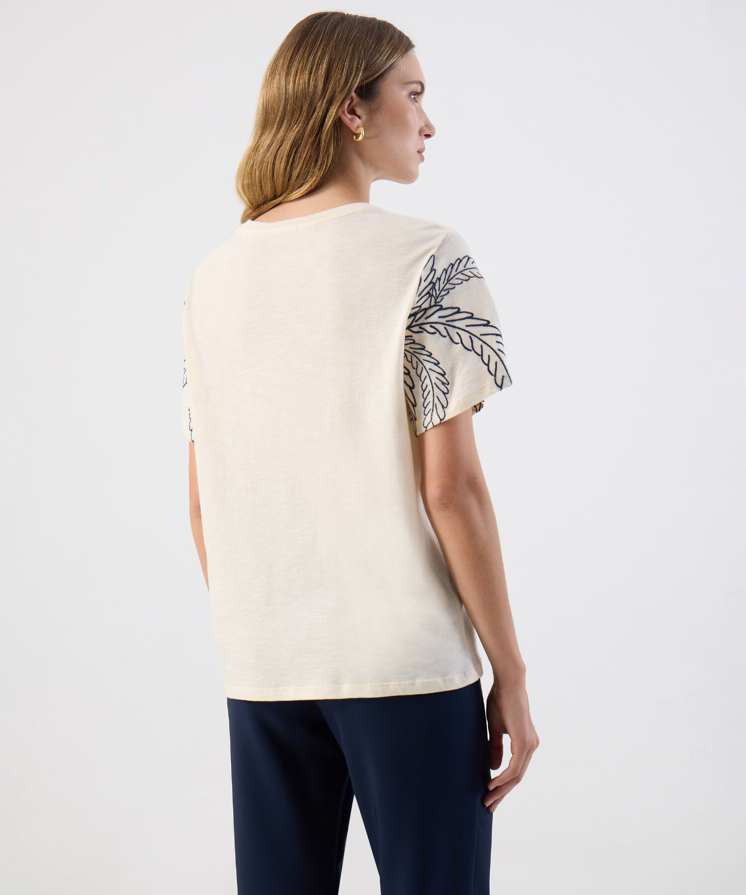 Camiseta Casual Manga Corta Detalle Para Mujer