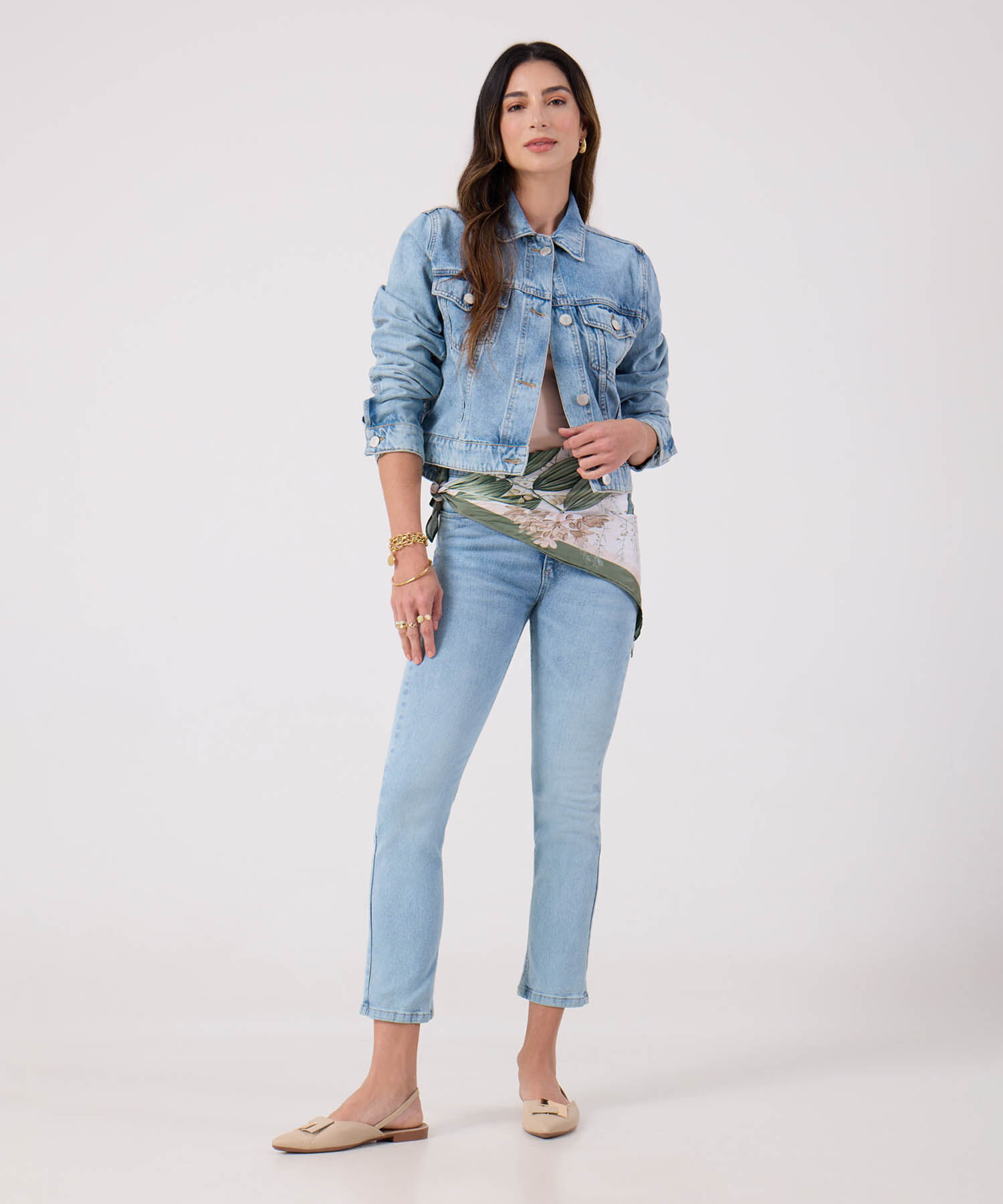 Chaqueta Trucker Tono Azul Claro 