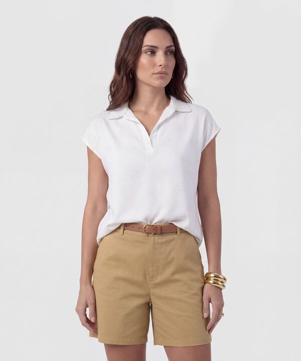 Blusa Tipo Polo Fluida Para Mujer image number null