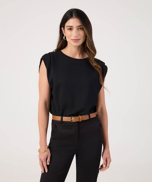 Camiseta unicolor texturizada  image number null