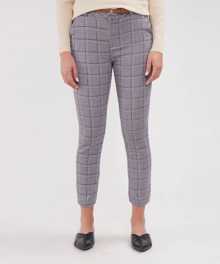 Pantalon Chino Estampado Con Cinturon