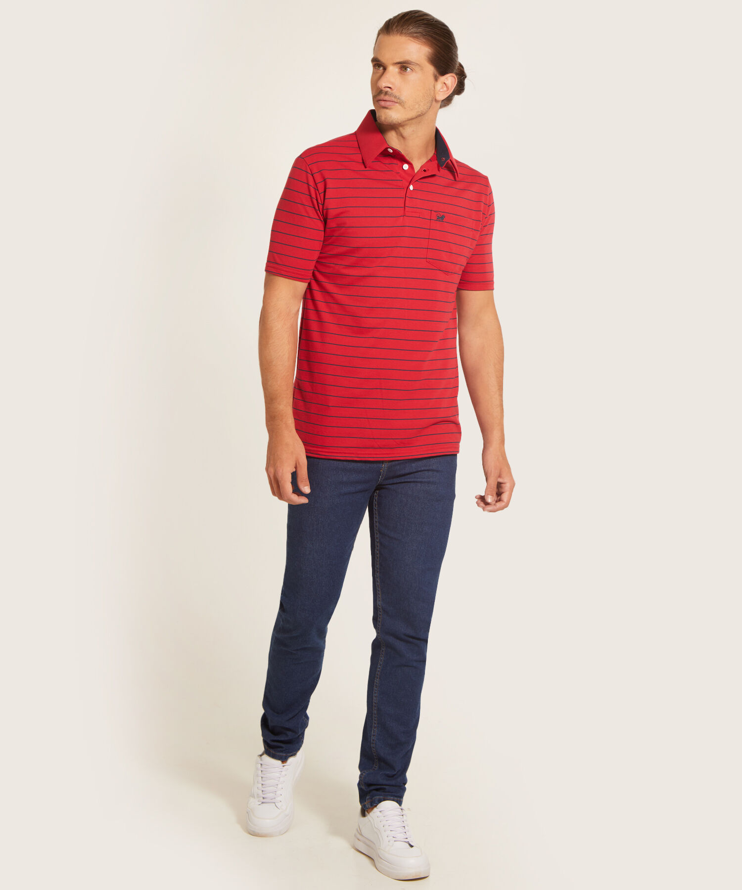 Polo Cuello Duro  Preteñido Bicolor