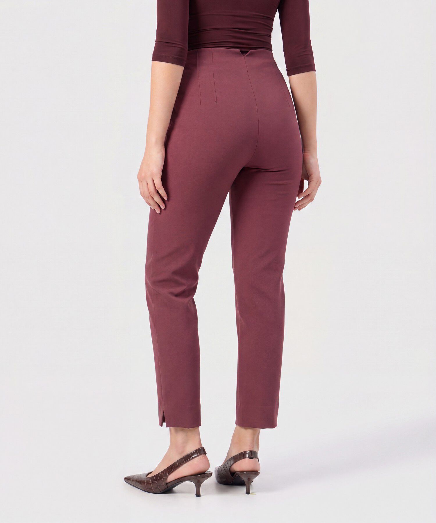 Pantal&oacute;n Slim De Tiro Alto Con Aberturas