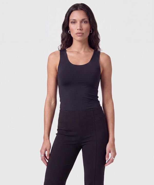 Top Sin Mangas Cuello U Para Mujer