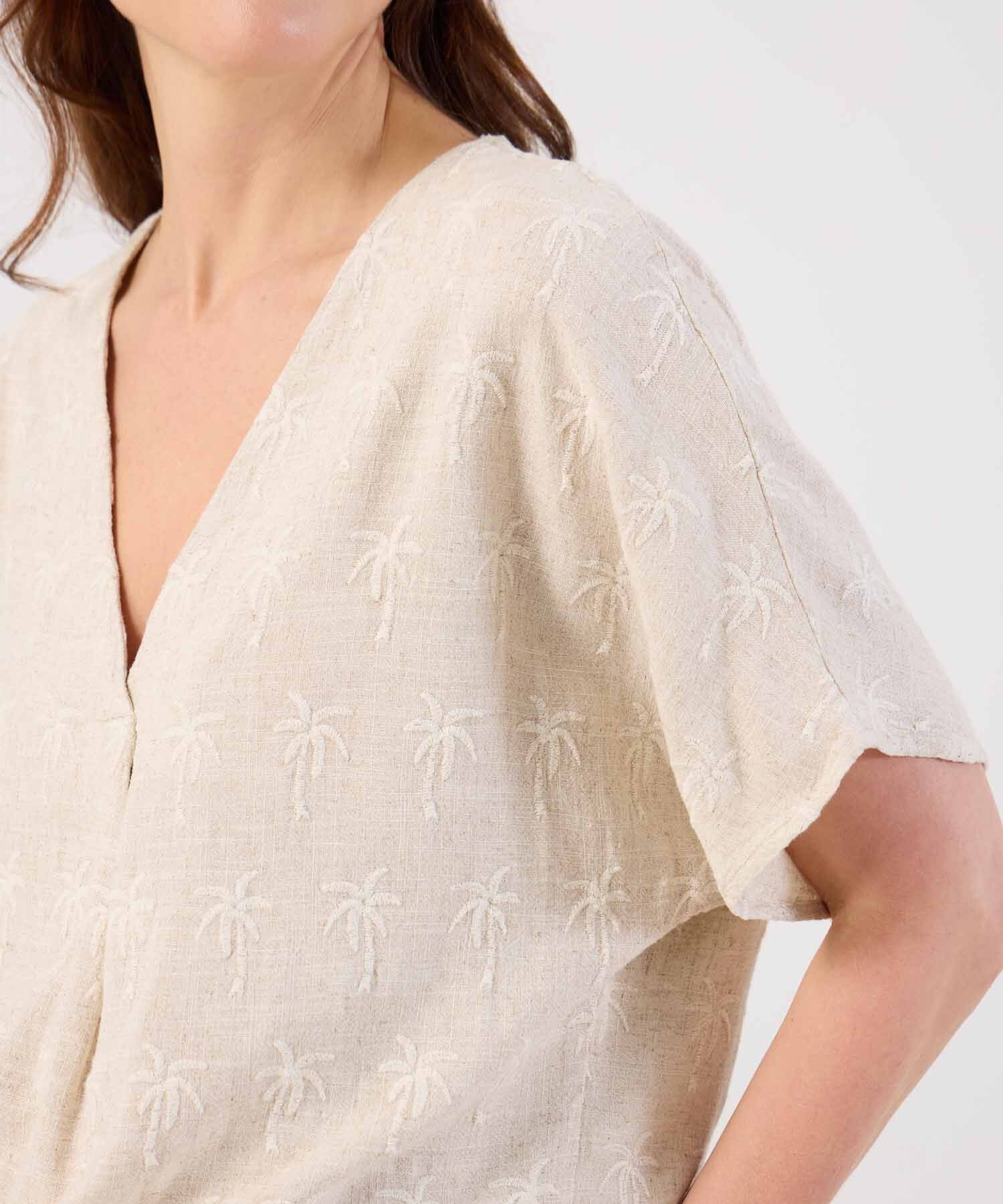 Blusa Estampada con Manga Corta para Mujer