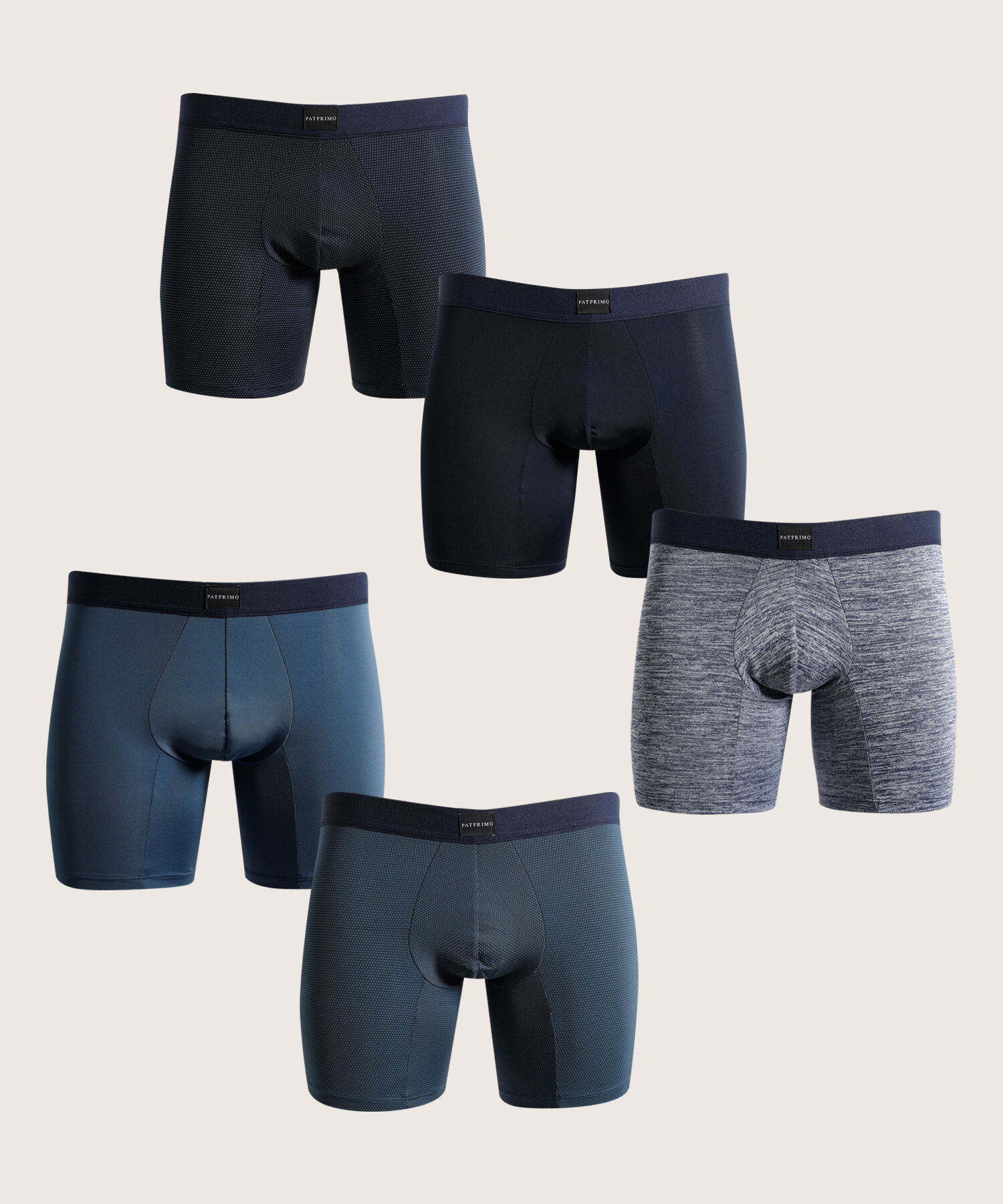 Boxer Pack X5 Medio Microfibra Unicolor Con Textura