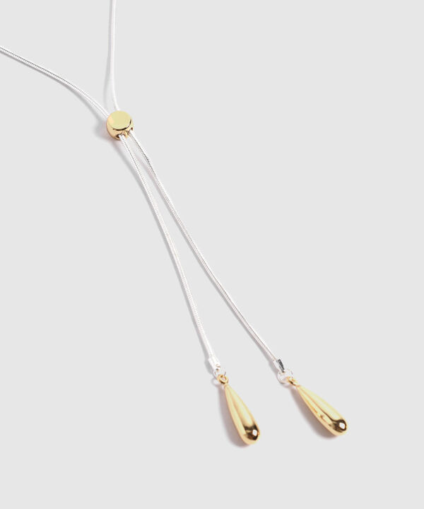 Collar Para Mujer Tipo Lazo con Gota Met&aacute;lica