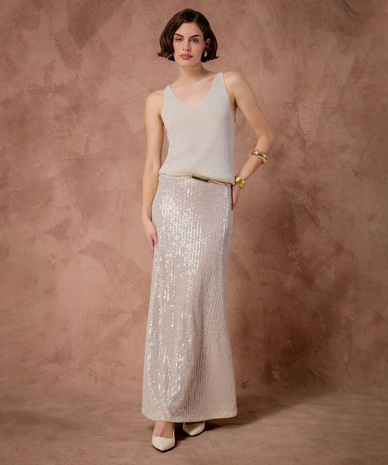 Top De Punto Acanalado Cuello V Mujer