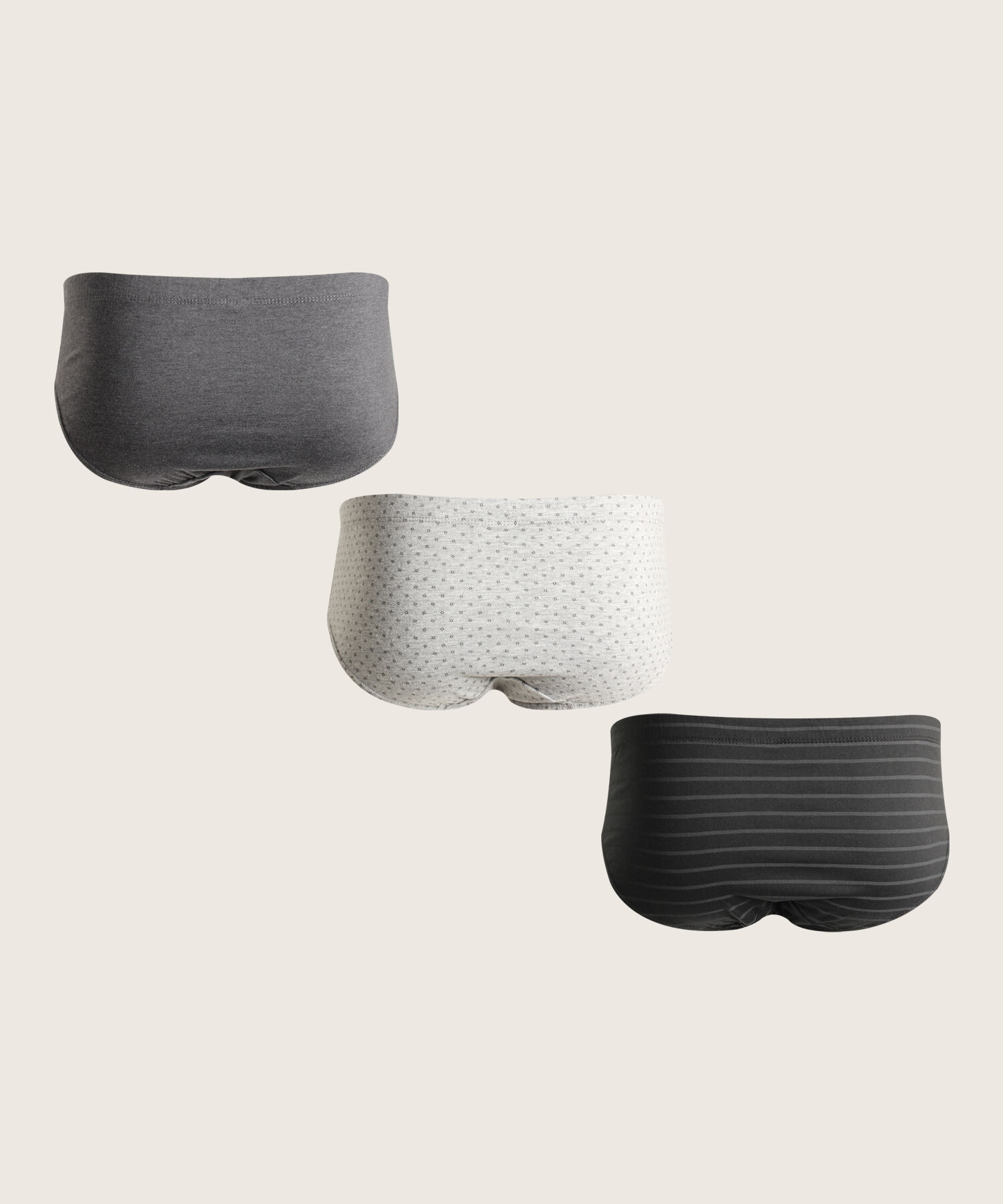 Pack X3 Calzoncillos Clasico Unicolor- Print Rayas- Mini Print