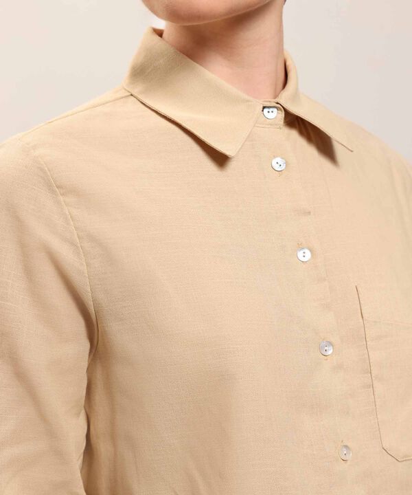 Camisa Dama Azul Claro Manga 3/4 Vers&aacute;til