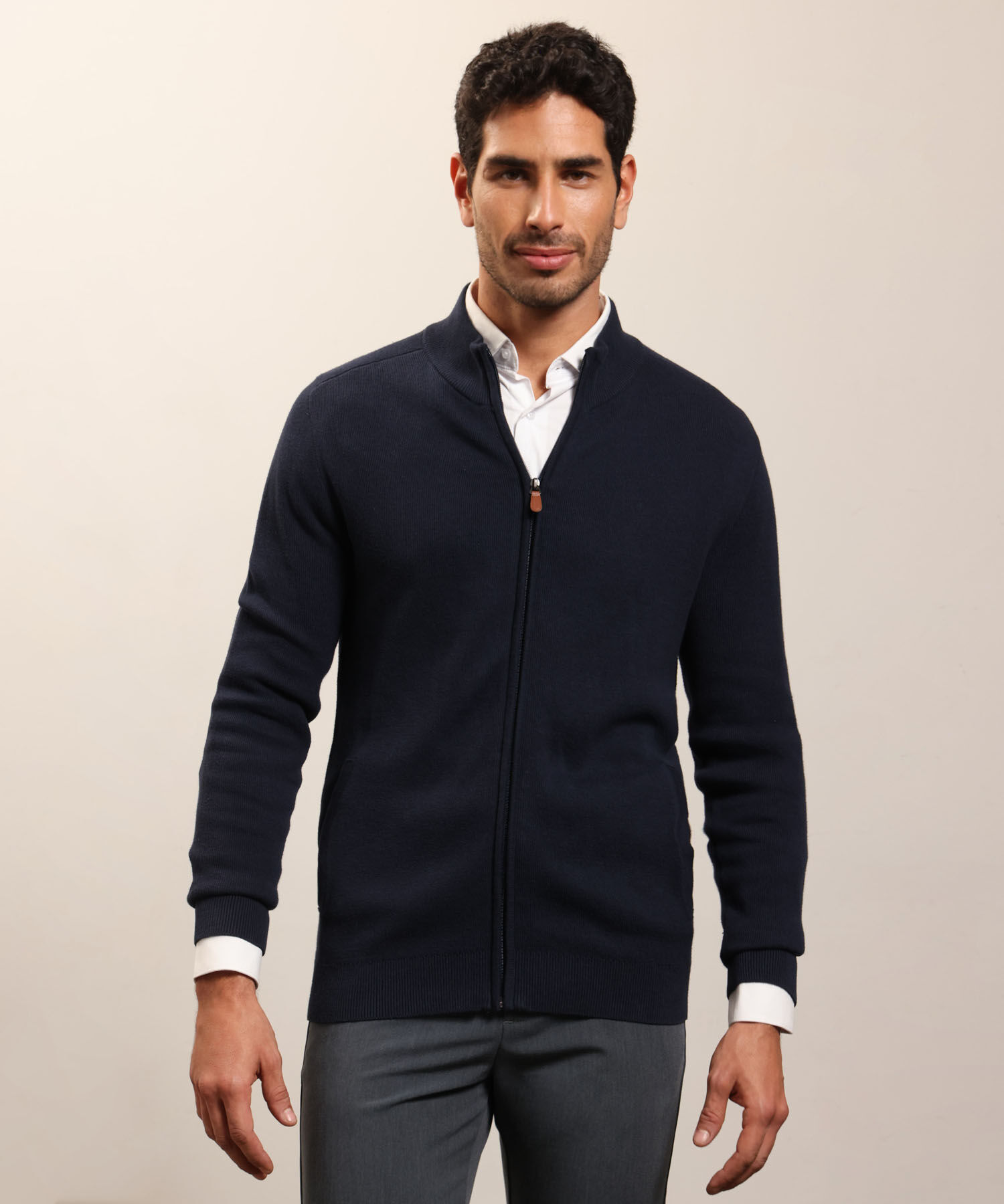 Buzo De Punto Con Cremallera Para Hombre