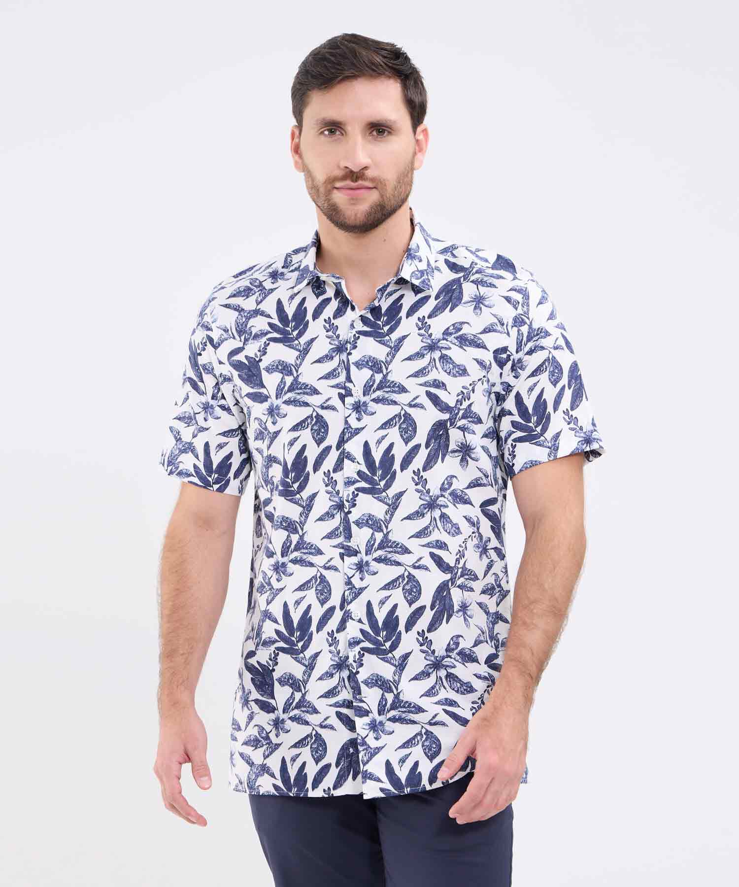 Camisa manga corta estampada para hombre