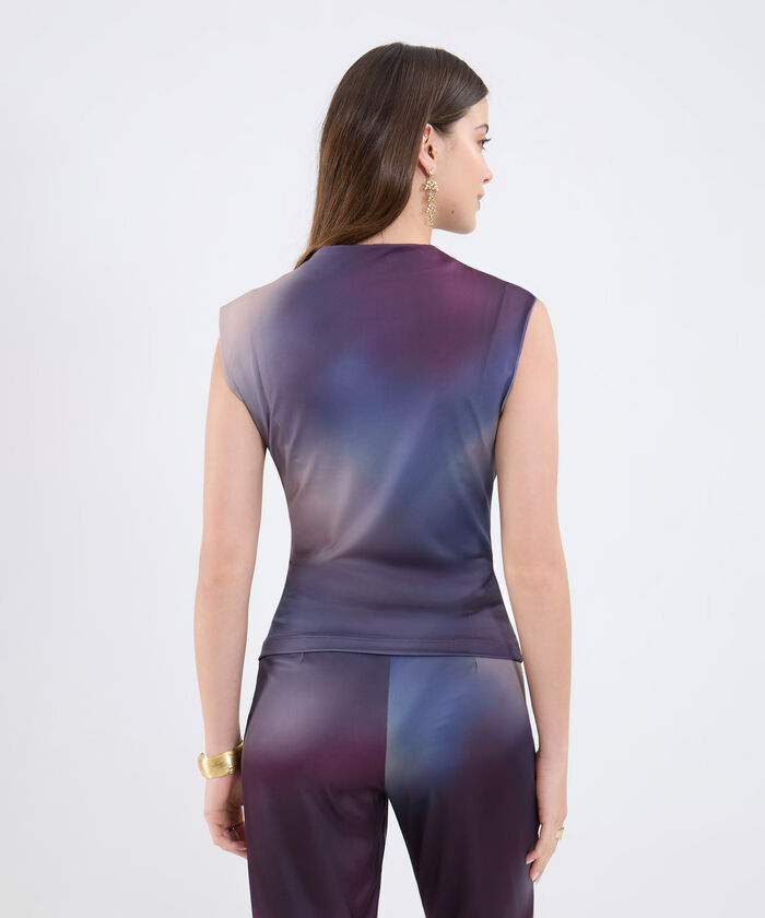 Camiseta Drapeada Manga Sisa