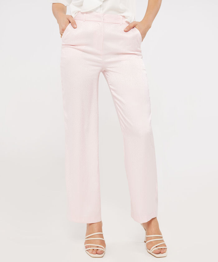 Pantalon Amplio Unicolor En Satin