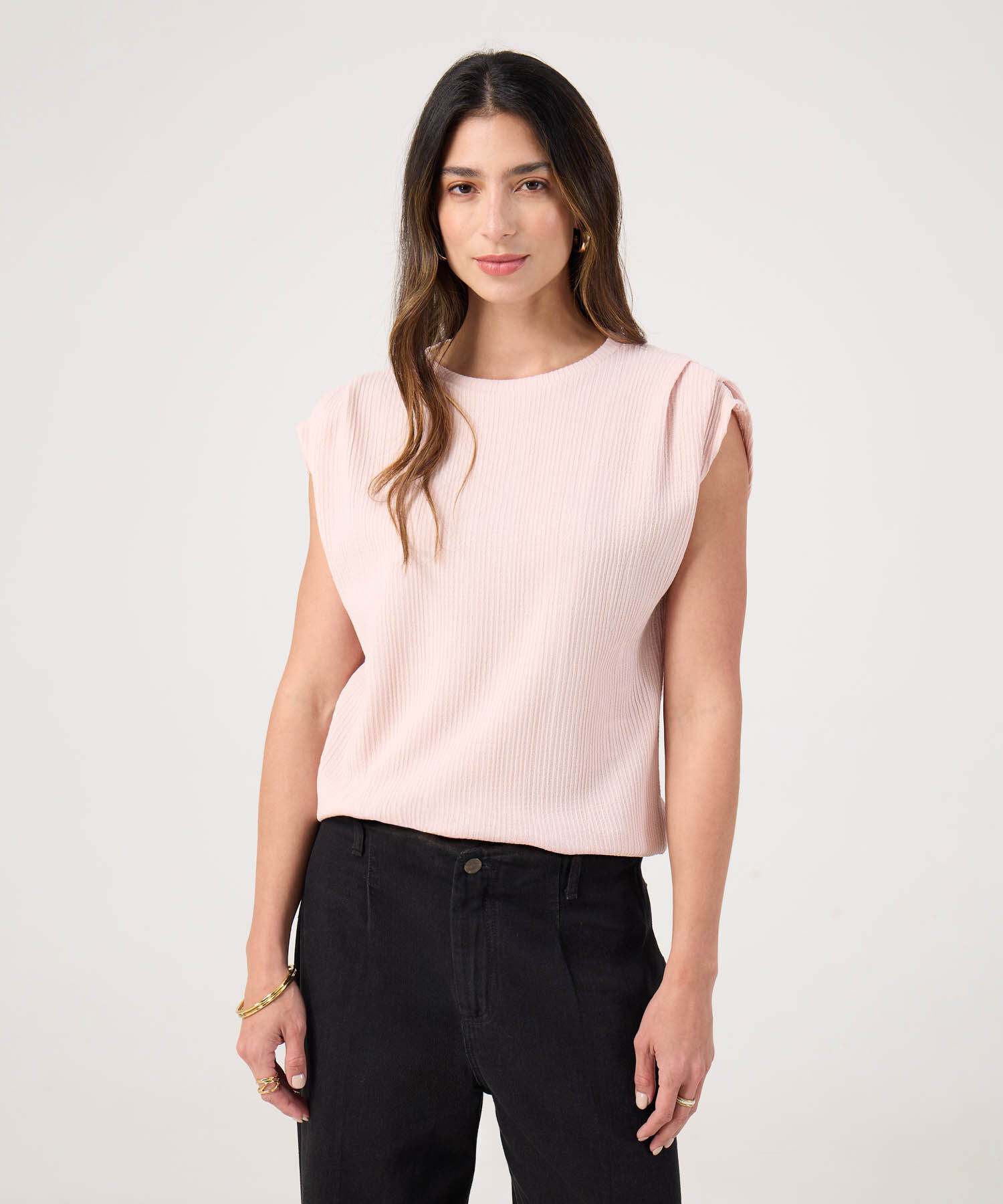 Camiseta unicolor texturizada 