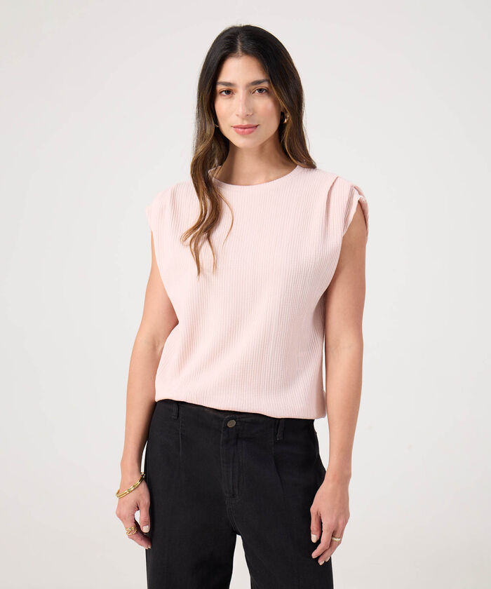 Camiseta unicolor texturizada 