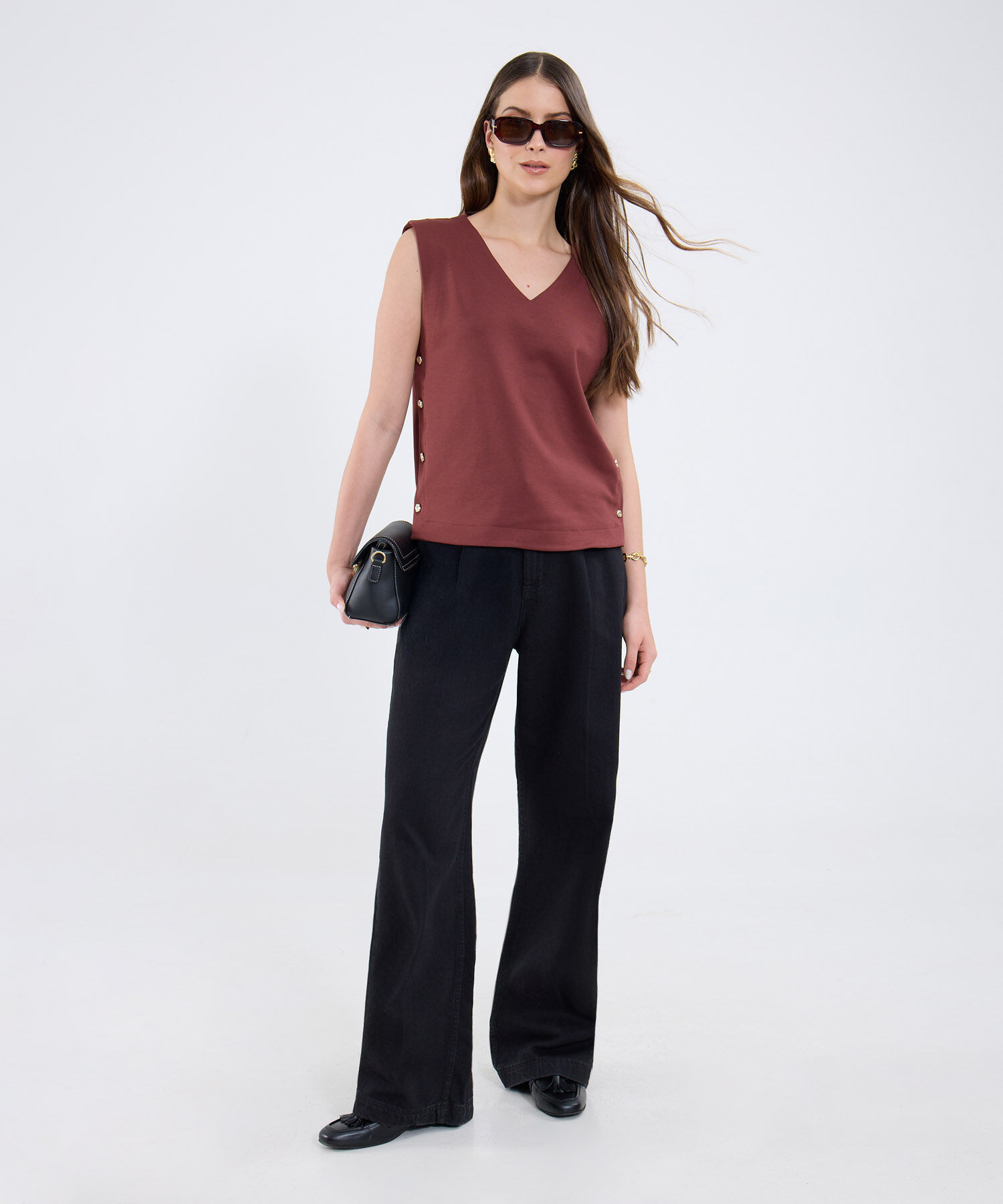 Camiseta Manga Sisa  Con Botones