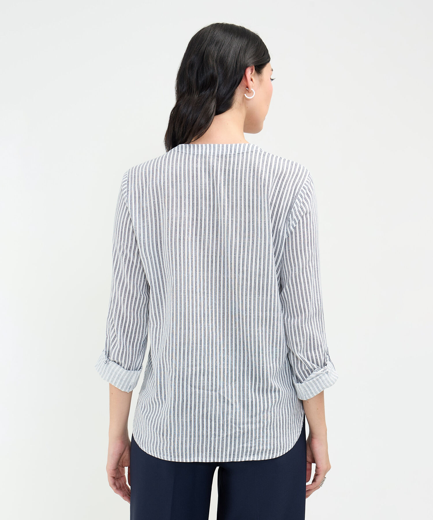 Blusa Estampada en Efecto Lino