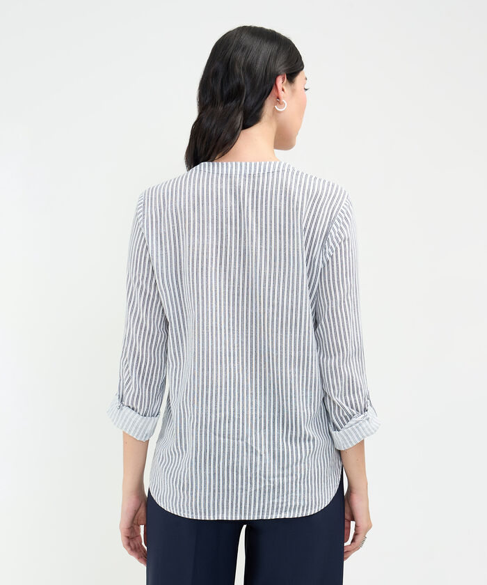 Blusa Estampada en Efecto Lino