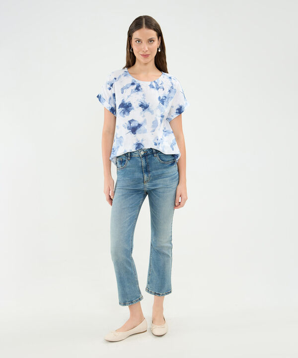 Jean Cropped Flare Para Mujer