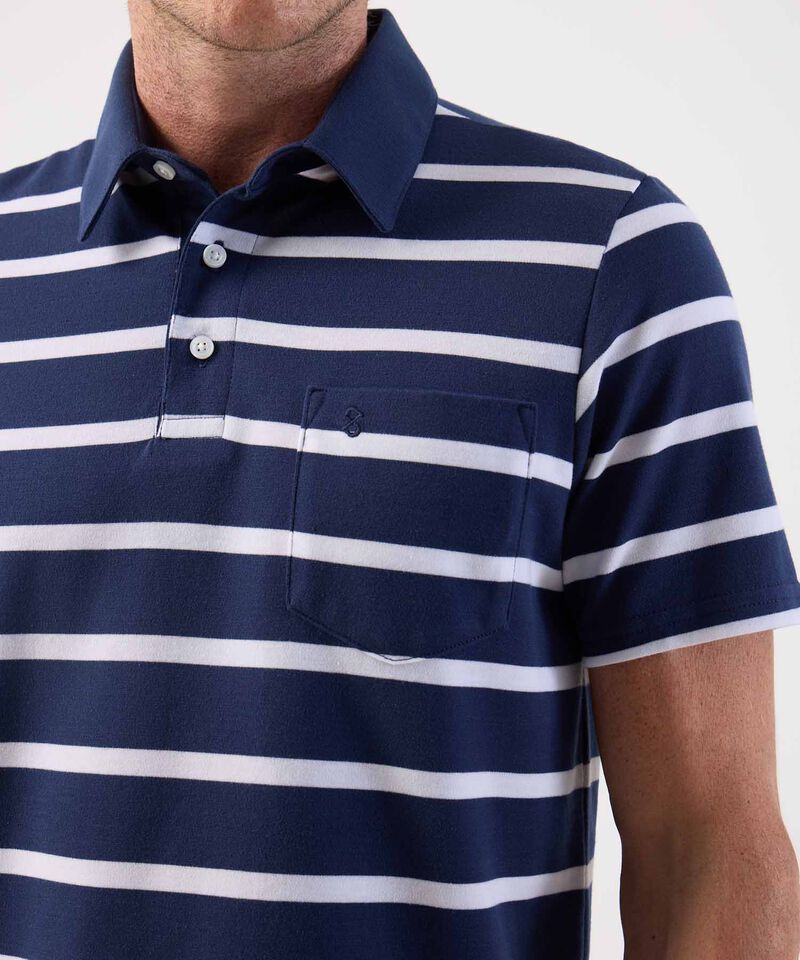 Polo a Rayas Cl&aacute;sico con Bolsillo Para Hombre