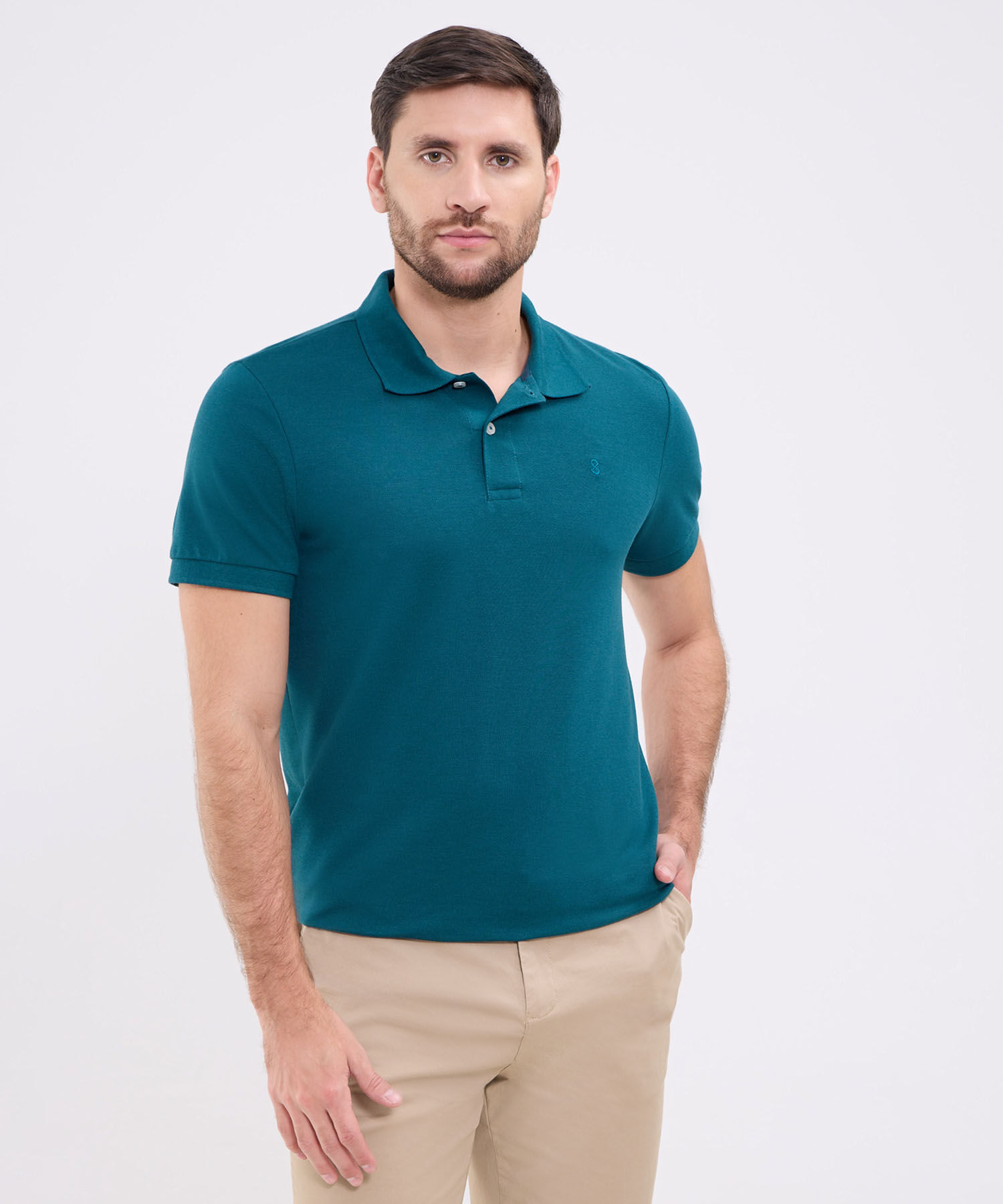 Polo Unicolor Para Hombre