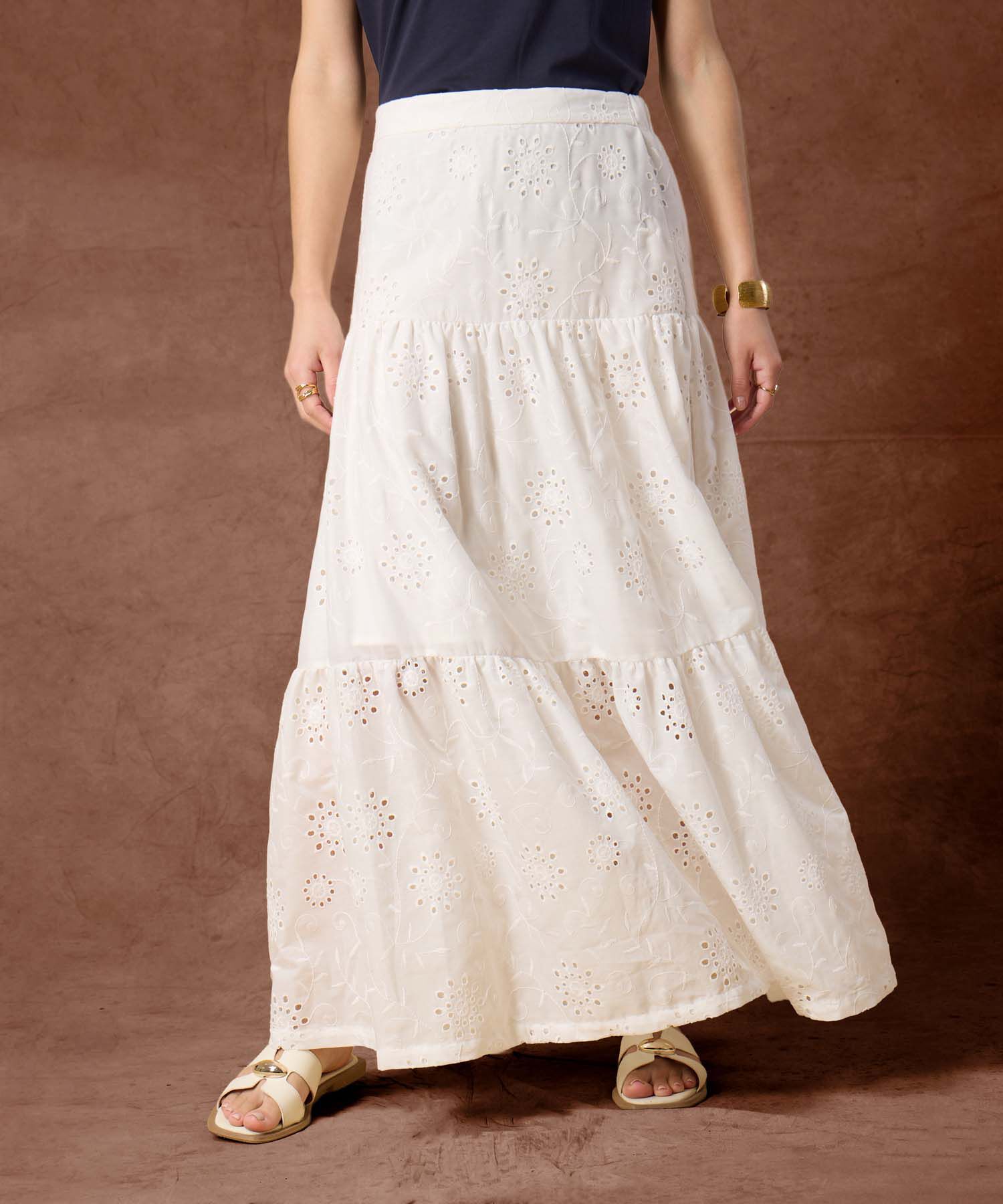 Falda Calada Para Mujer Dise&ntilde;o Larga De Volantes