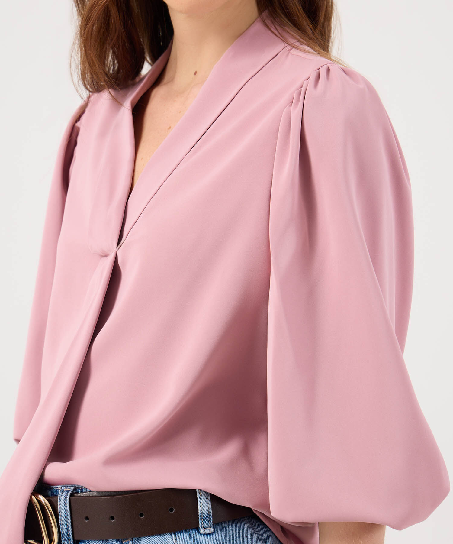 Blusa Manga &frac34; Con Detalle