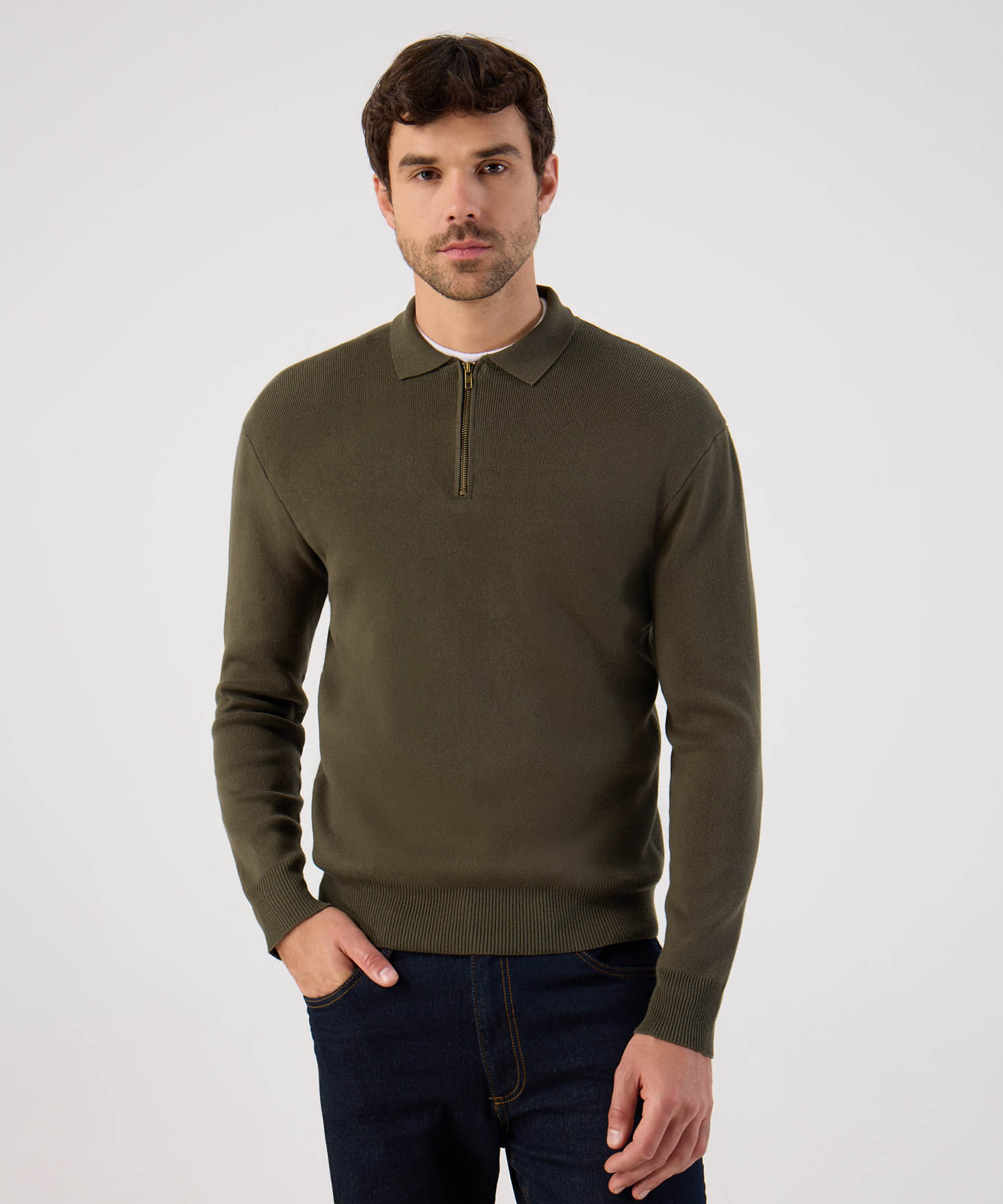 Buzo Con Cuello Y Media Cremallera Para Hombre