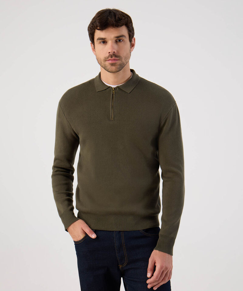 Buzo Con Cuello Y Media Cremallera Para Hombre