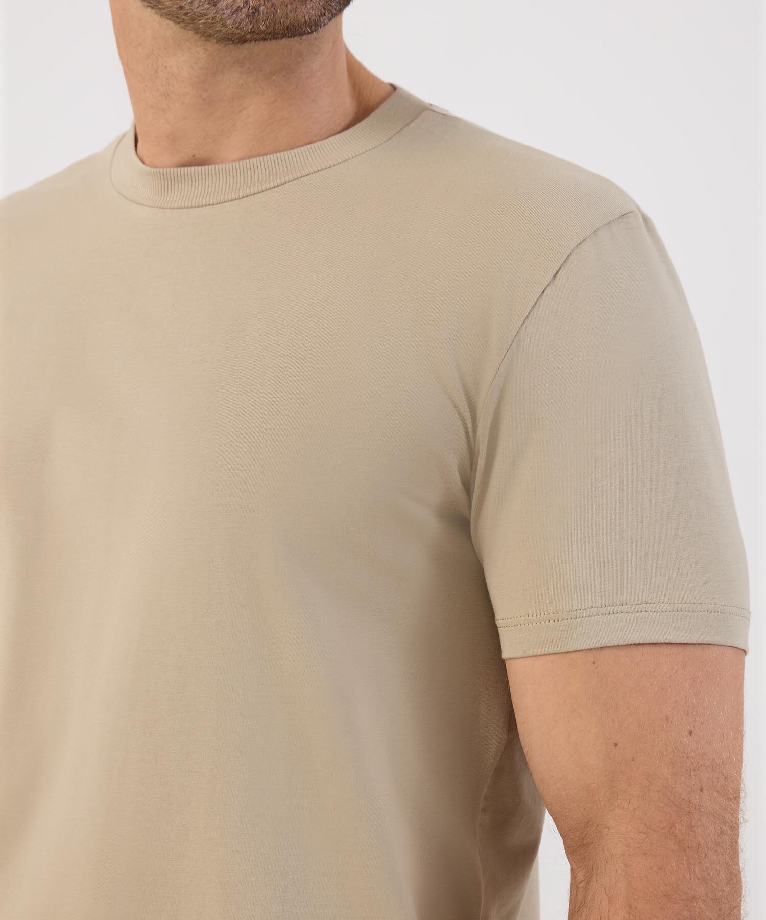 Camiseta B&aacute;sica Cuello Redondo Para Hombre