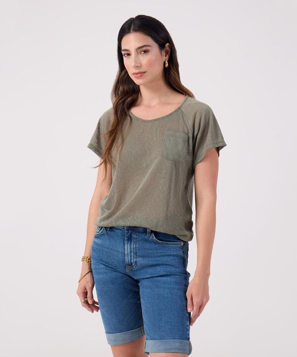 Camiseta Unicolor Con Bolsillo  image number null