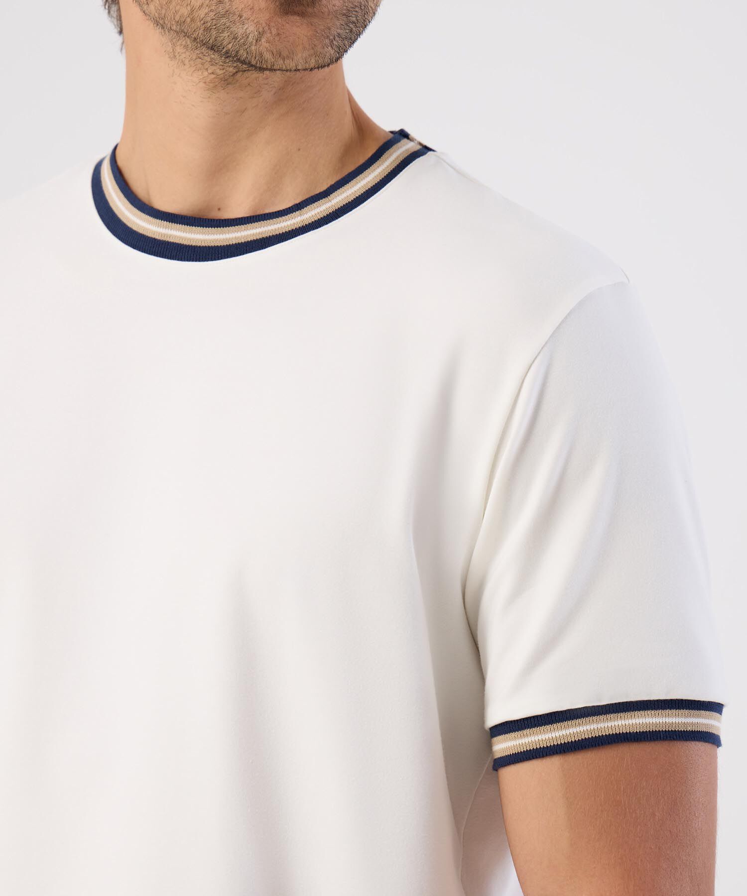 Camiseta Con Rib En Contraste Para Hombre