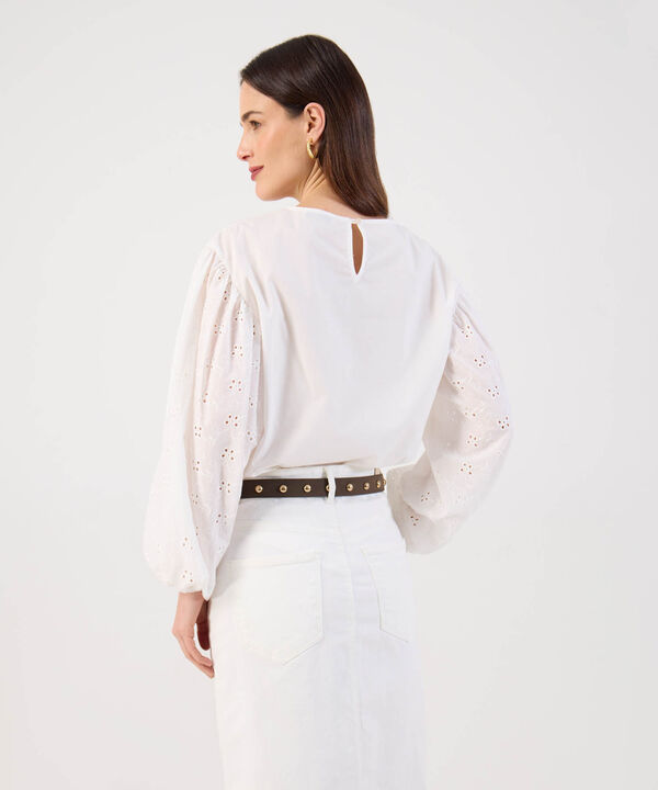 Blusa de Mangas Bordadas para Mujer