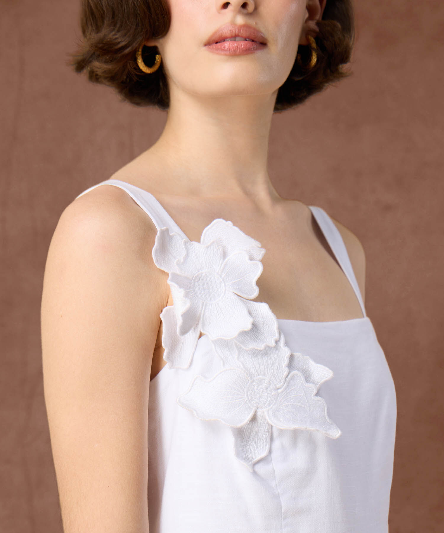 Vestido Maxi De Tirantes Mujer Detalle Floral