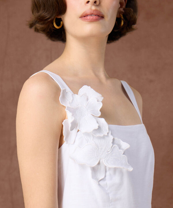 Vestido Maxi De Tirantes Mujer Detalle Floral