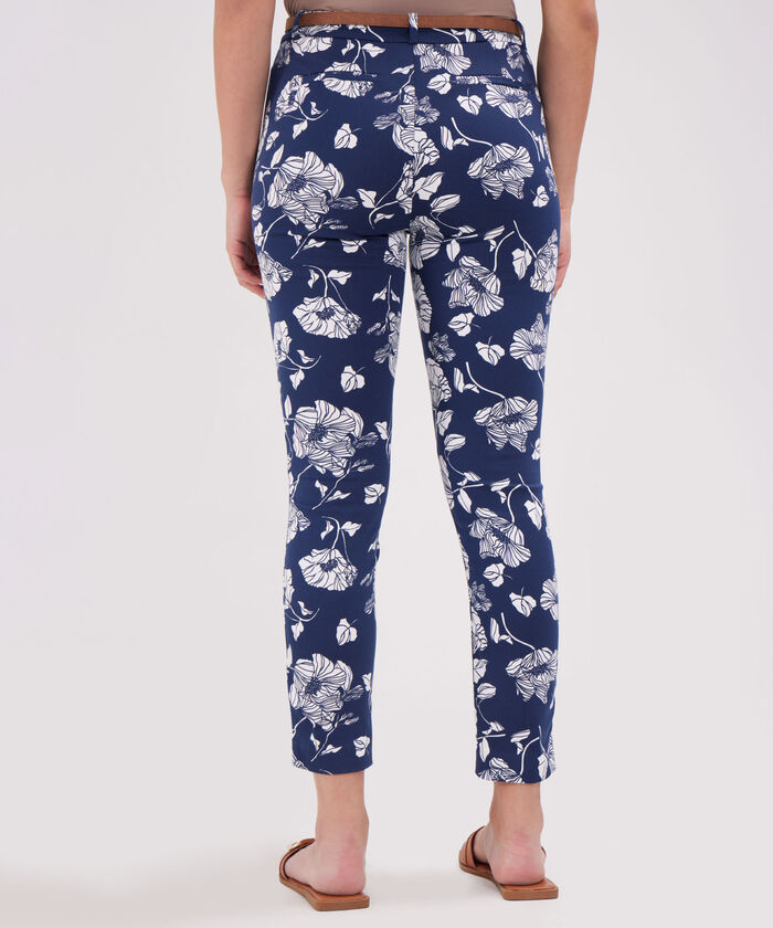 Pantalon Chino Estampado  Con Cinturon