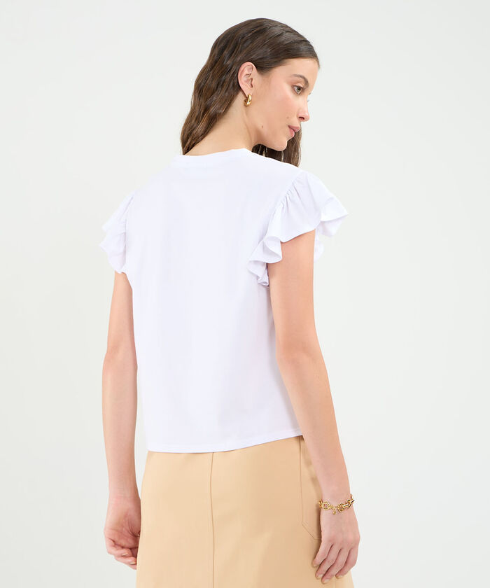 Camiseta Manga Corta Con Boleros Para Mujer