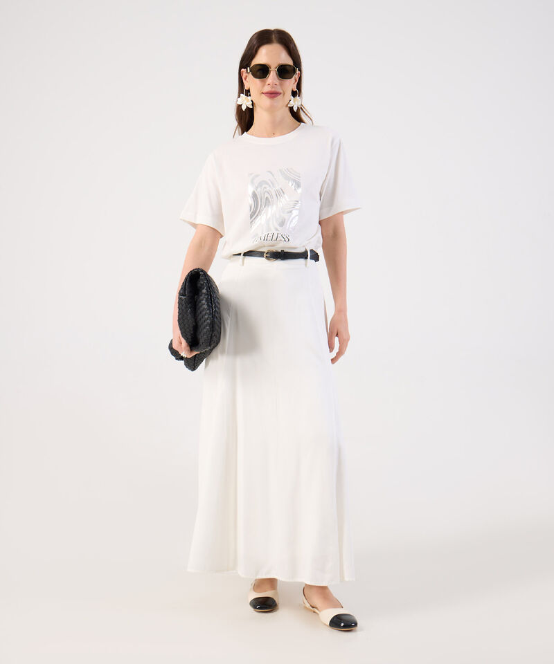 Camiseta Estampada Cuello Redondo Para Mujer