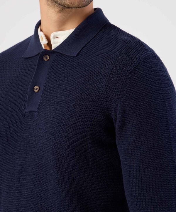 Buzo De Punto Con Cuello Polo Para Hombre