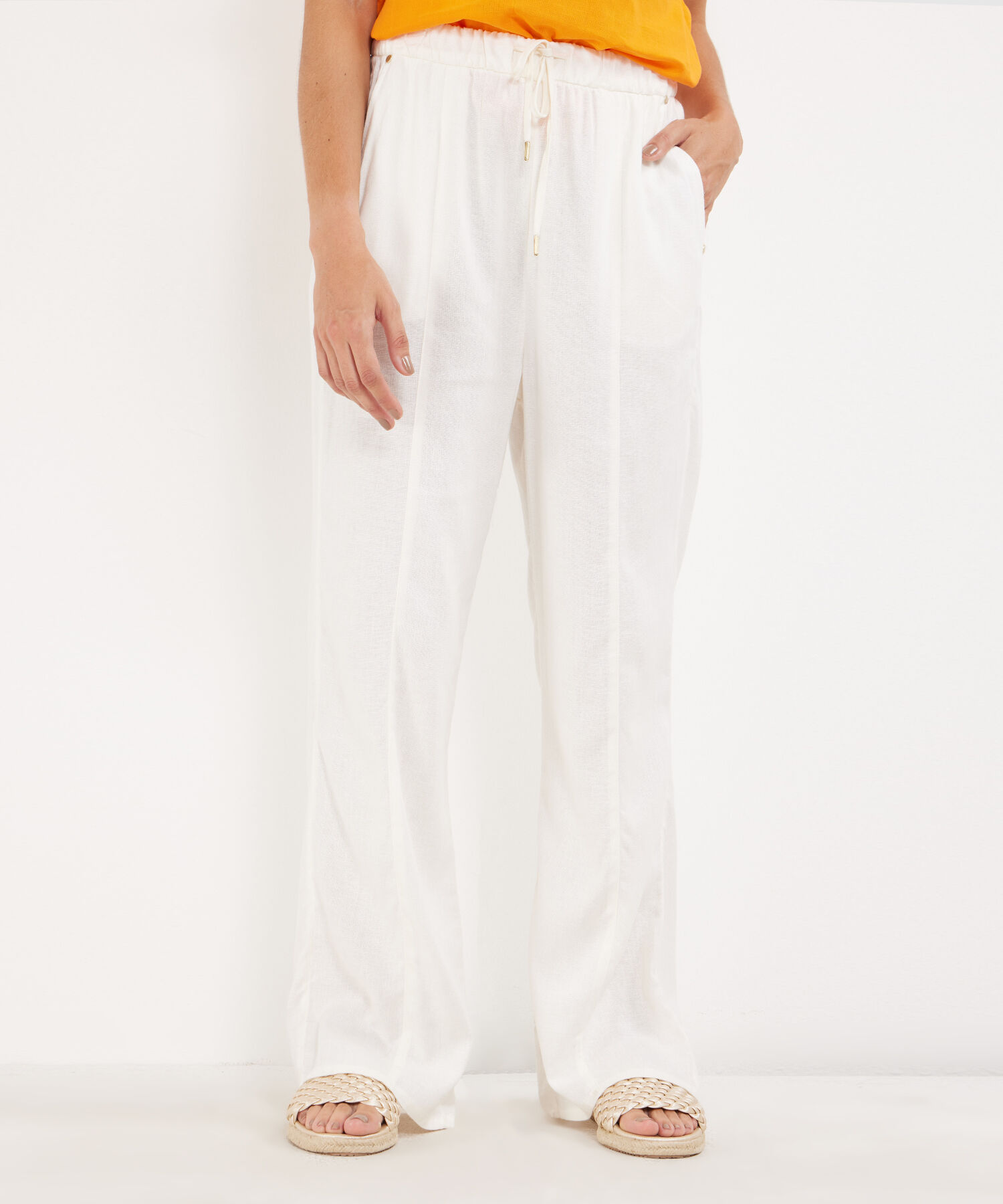 Pantalón Bota Recta En Lino