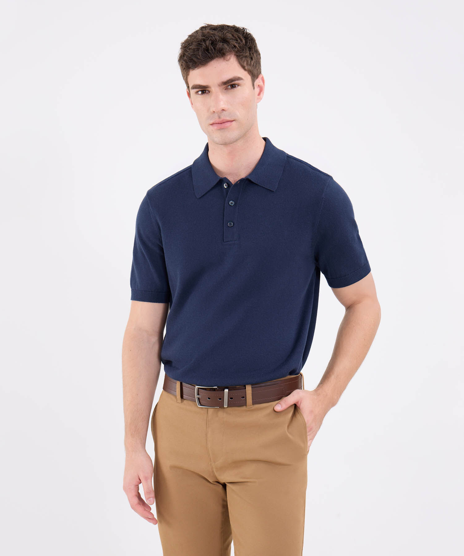 Polo Tejida Para Hombre