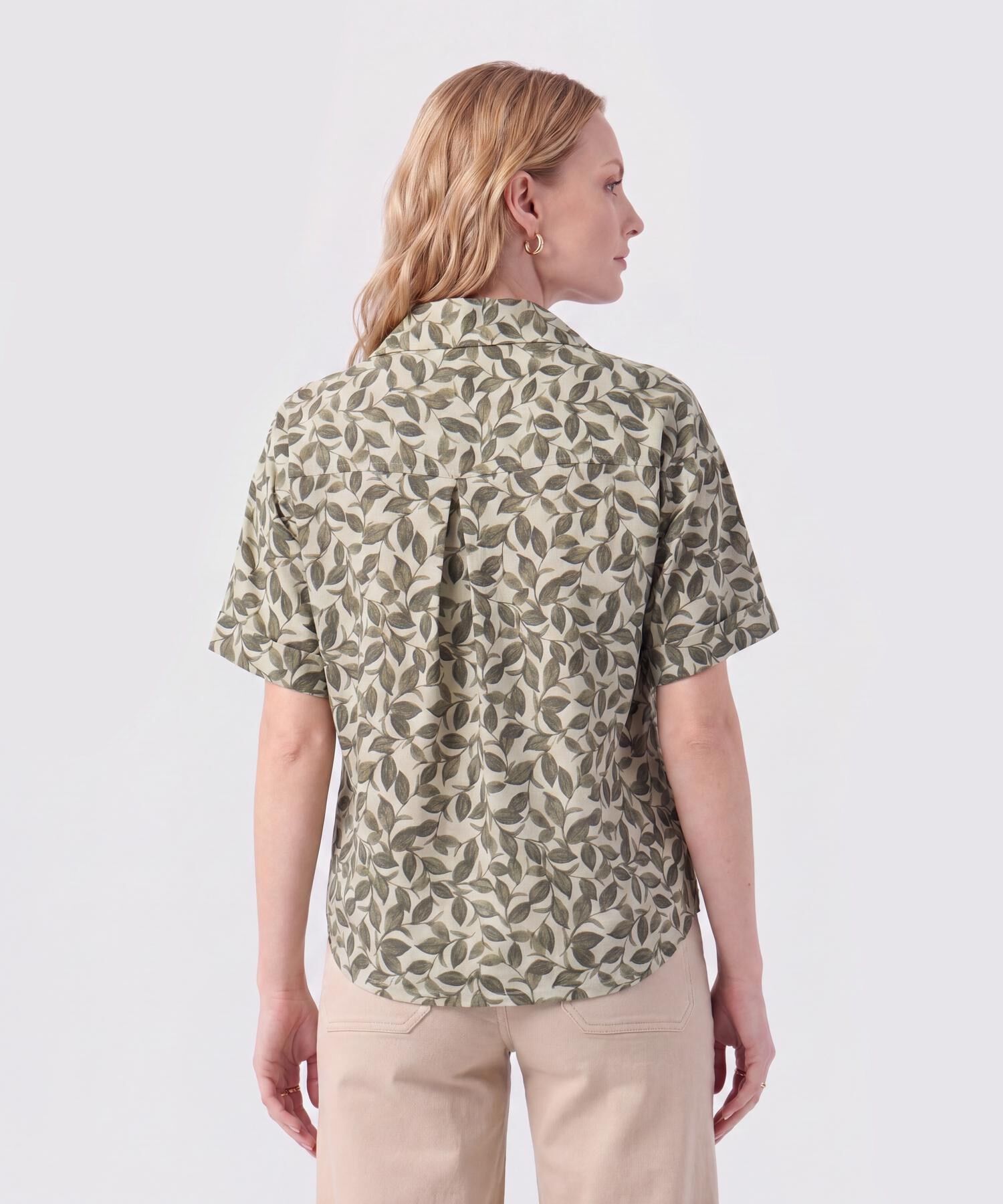 Camisa De Mujer Con Bolsillo Doble Frontal