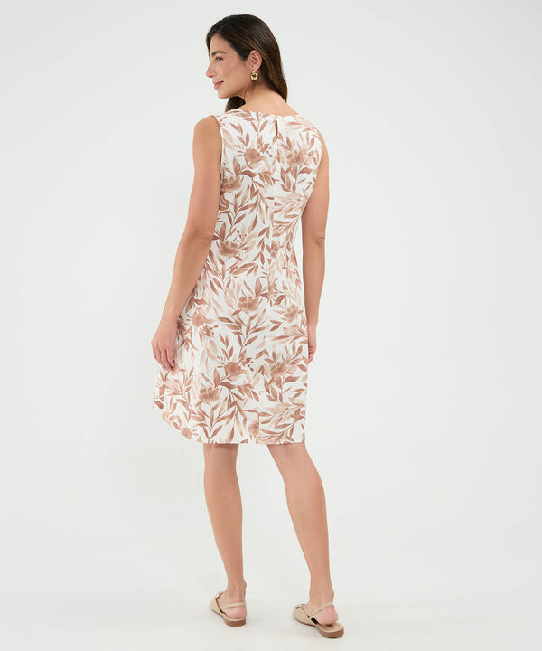 Vestido Estampado en Efecto Lino