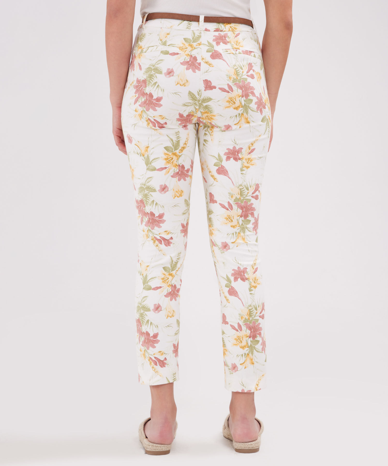 Pantalon Chino Estampado  Con Cinturon