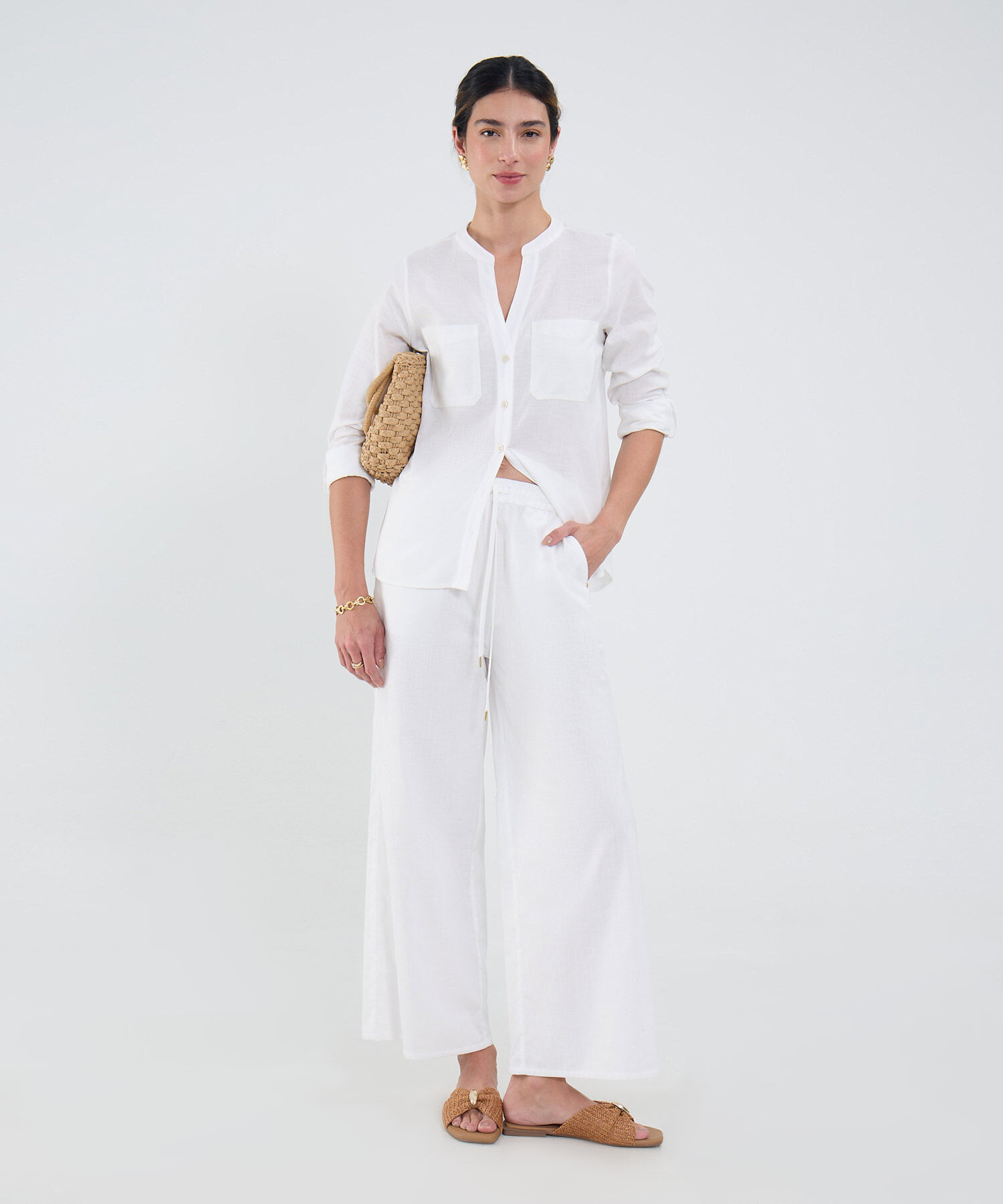 Pantal&oacute;n En Efecto Lino