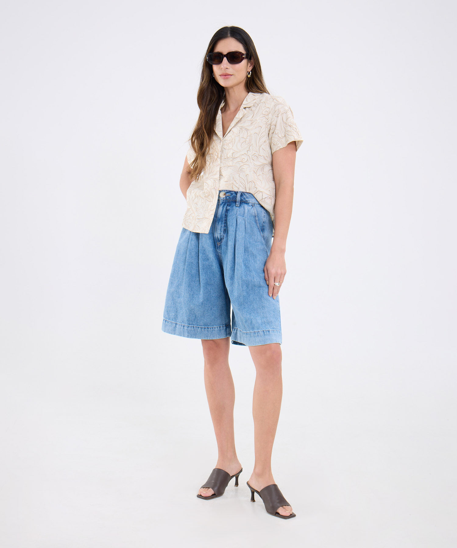 Camisa Estampada Manga Corta