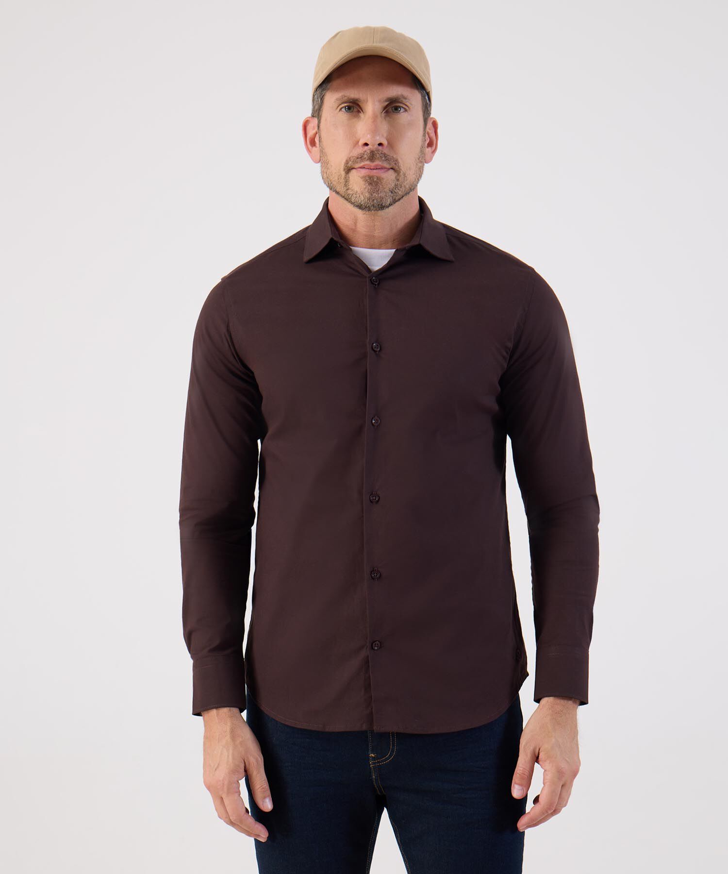 Camisa Formal De Manga Larga Para Hombre